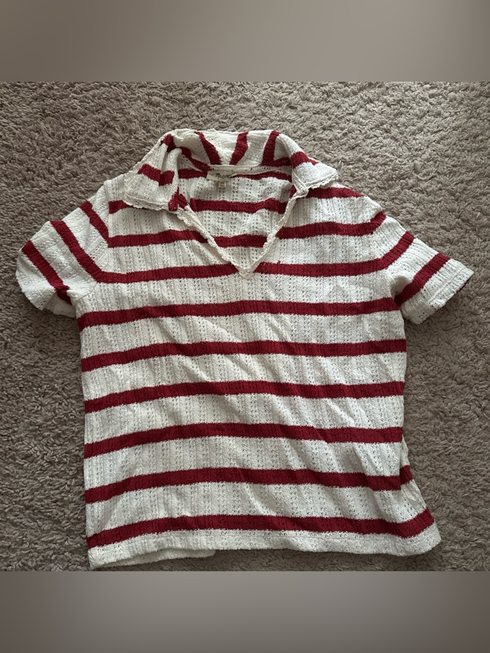 Madewell Striped Short Sleeve Polo Tee